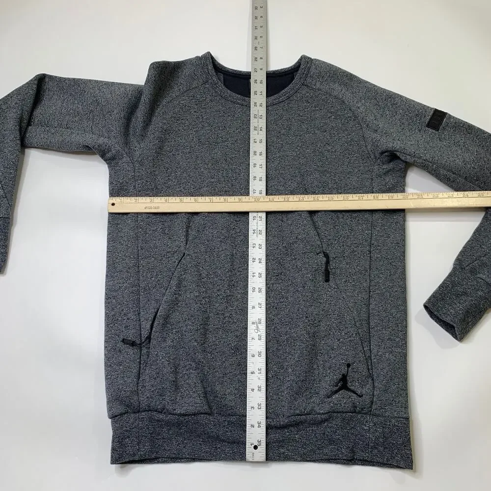Air Jordan Sweatshirt Mens M Medium Grey Icon Fleece Crew Neck Nike Basketball